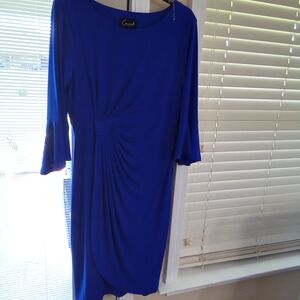 Connected Apparel Royal Blue Long Sleeve Dress NWT